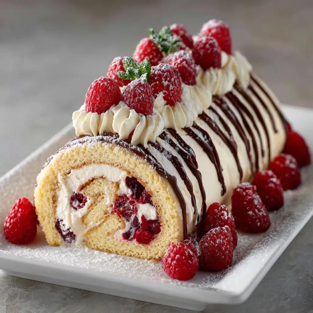 Raspberry White Chocolate Cake Roll Recipe - Recipe Image