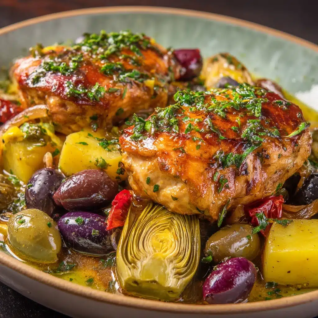 Mediterranean Lemon Chicken with Artichokes & Olives Recipe - Recipe Image