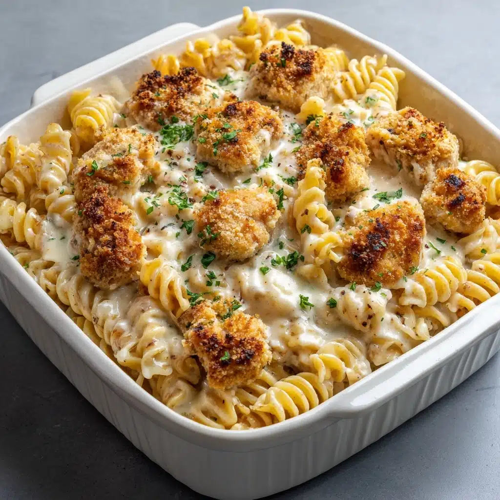 Creamy Garlic Parmesan Chicken Pasta Bake Recipe - Recipe Image