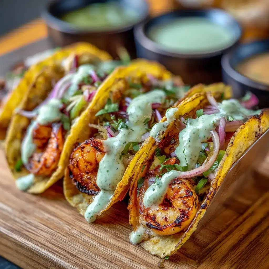 Spicy Shrimp Tacos with Avocado Crema Recipe - Recipe Image
