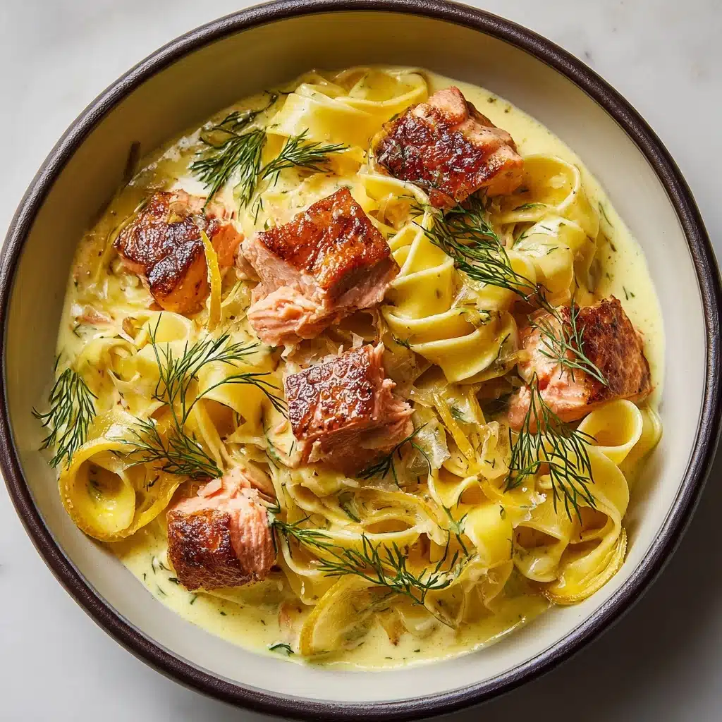 Citrus-Scented Pappardelle with Slow-Roasted Salmon Recipe - Recipe Image