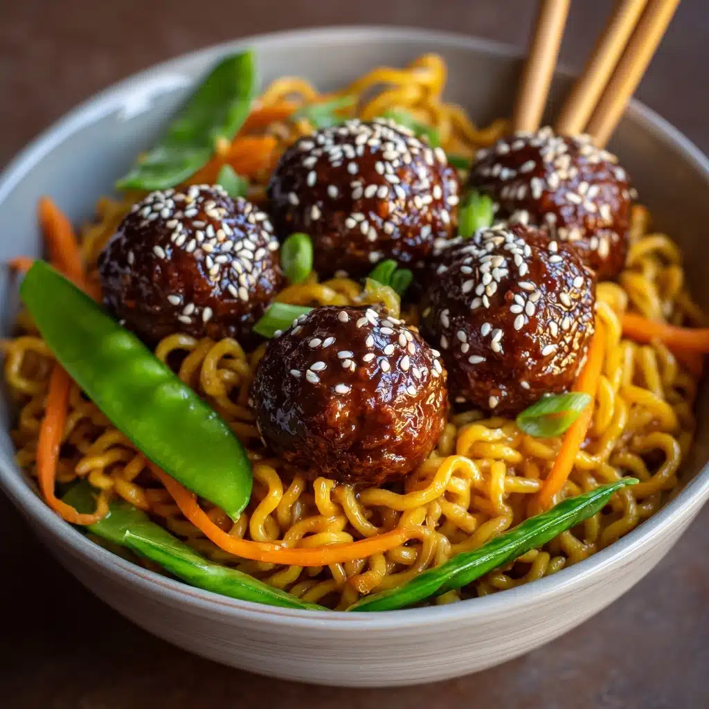 Asian Meatballs with Yakisoba Recipe - Recipe Image
