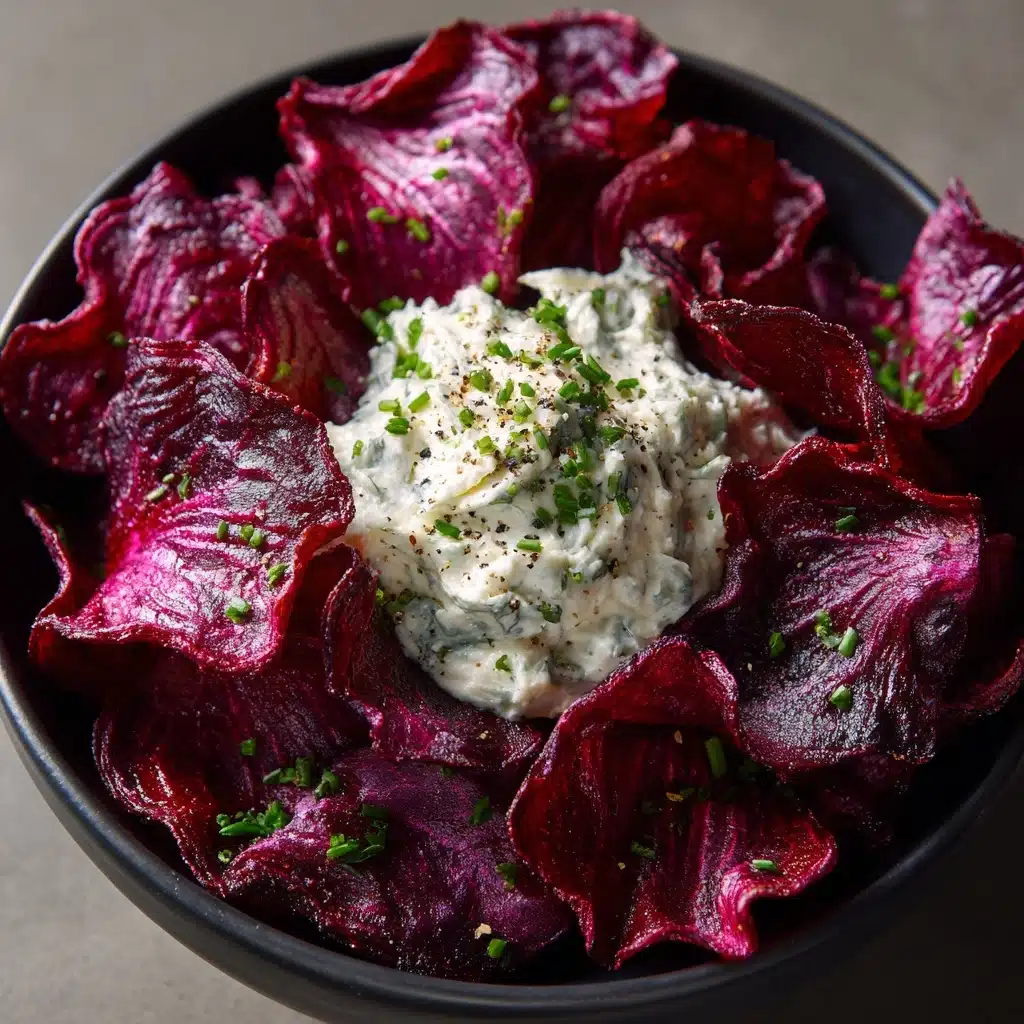 Roasted Beet Chips with Whipped Feta Dip Recipe - Recipe Image