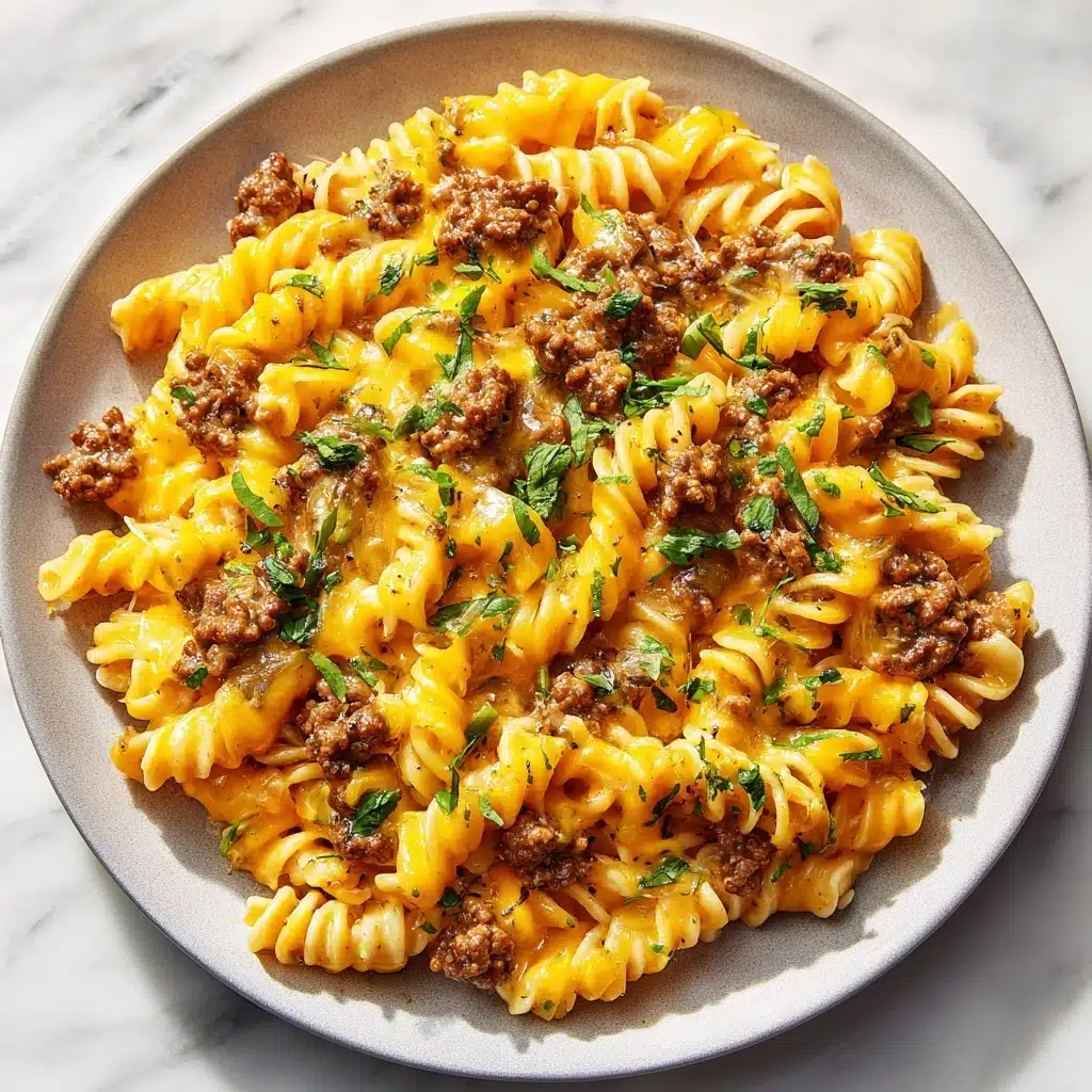 Cheesy Sloppy Cheeseburger Pasta Recipe - Recipe Image