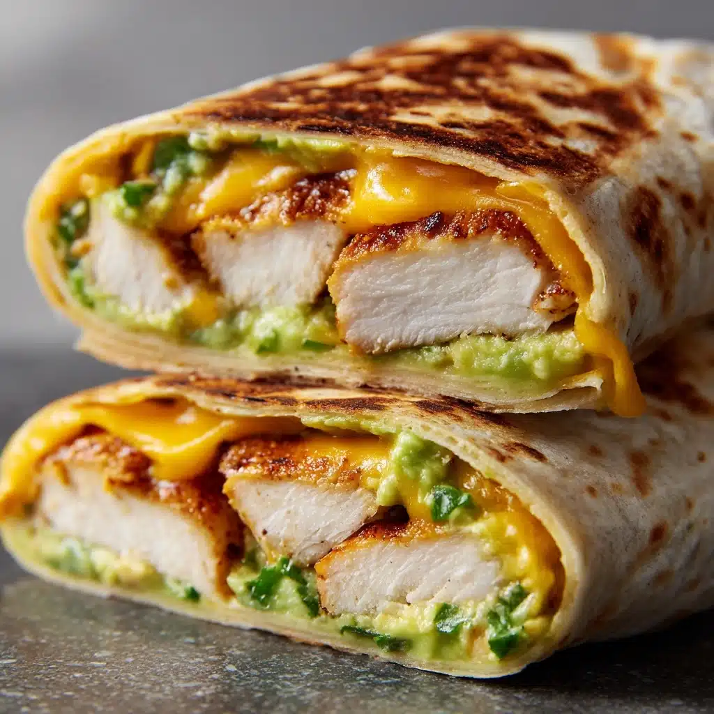 Spicy Cheesy Garlic Chicken & Avocado Wraps Recipe - Recipe Image