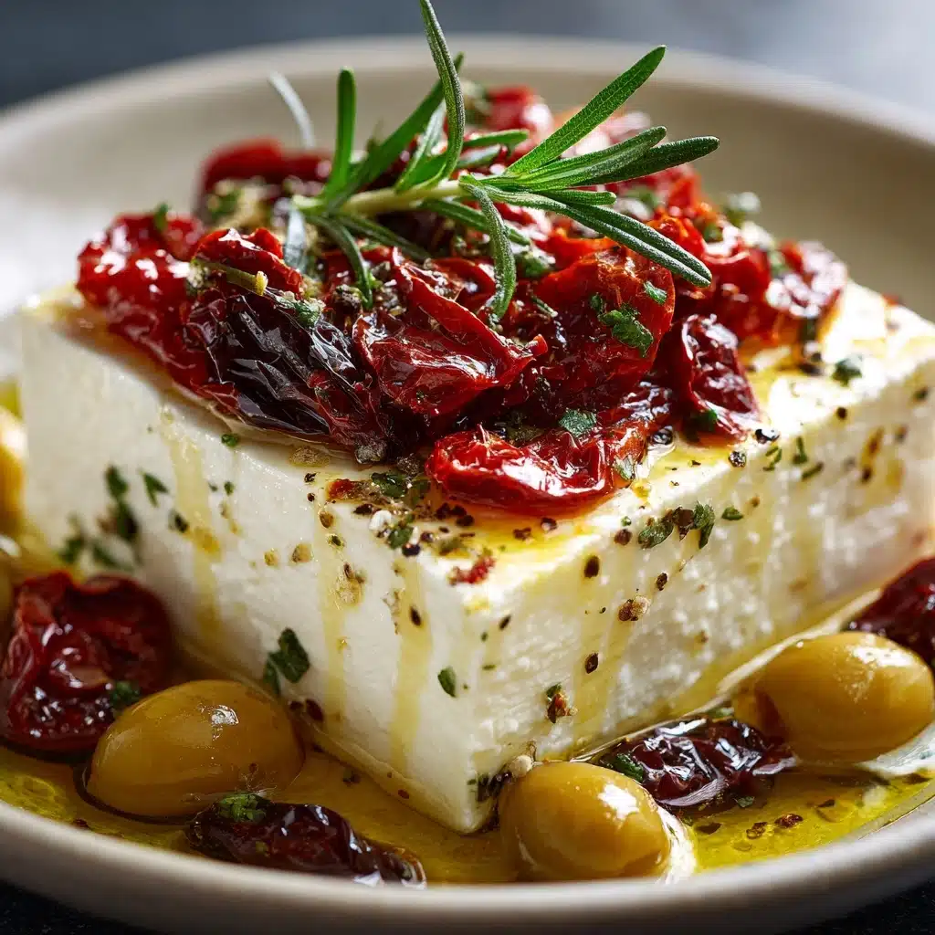 Baked Feta with Olives and Sun-Dried Tomatoes Recipe - Recipe Image