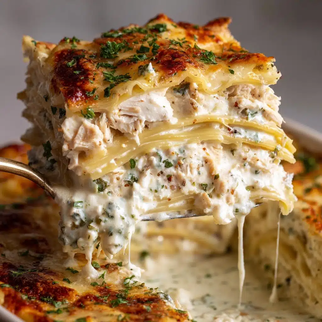 Cheesy Chicken Alfredo Lasagna Recipe - Recipe Image