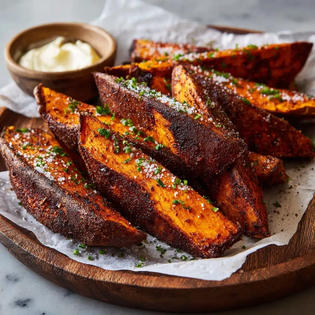 Garlic Parmesan Sweet Potato Wedges Recipe - Recipe Image