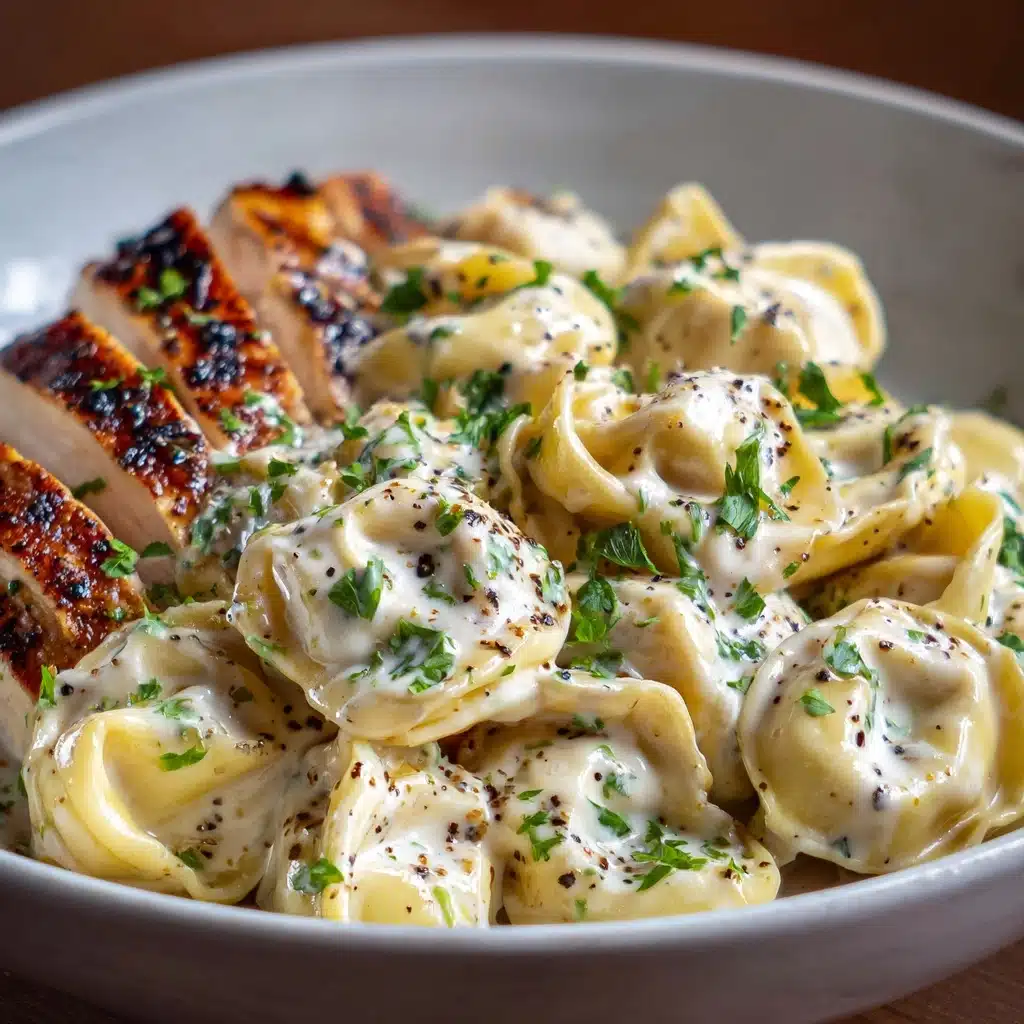 Asiago Tortellini Alfredo with Grilled Chicken Recipe