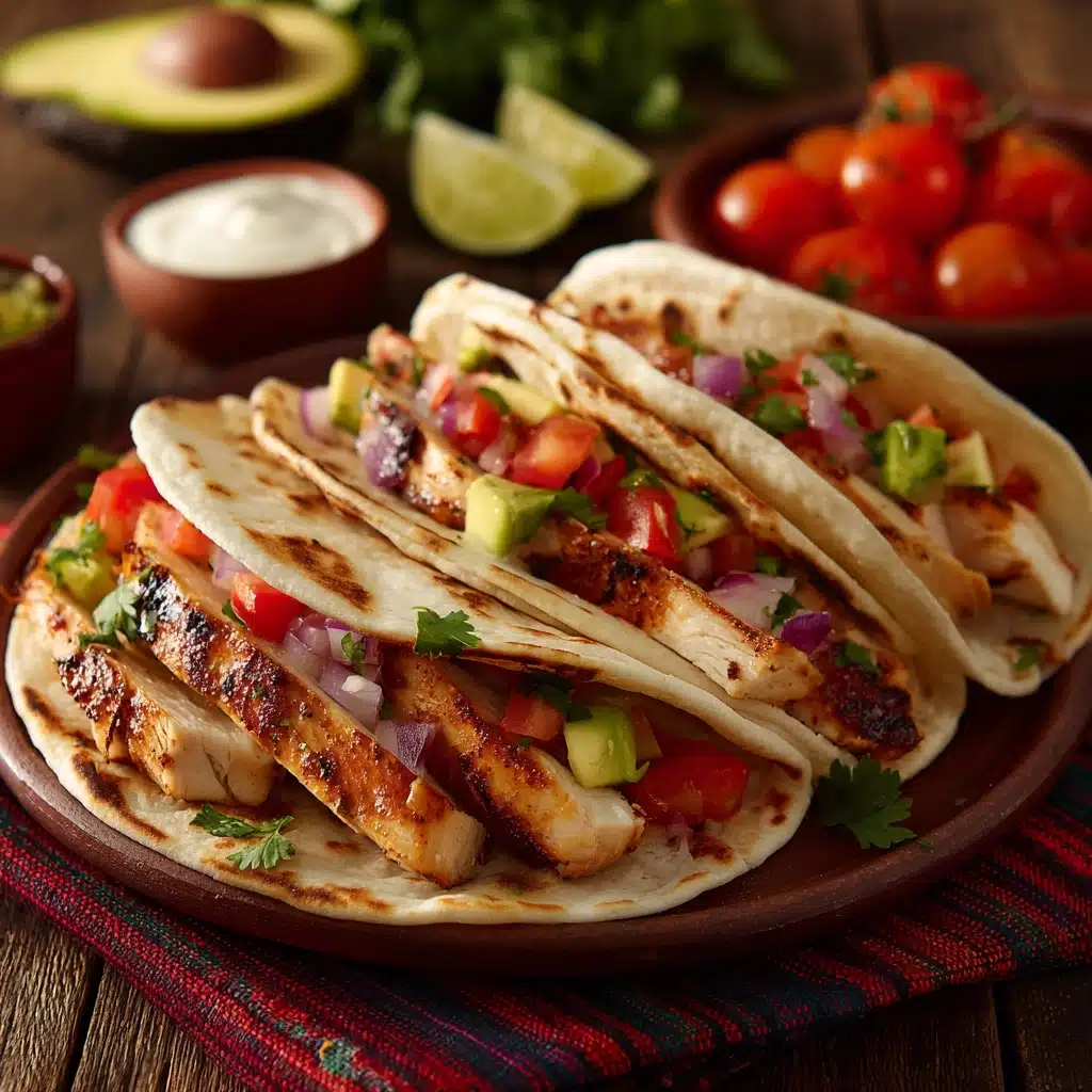 Grilled Chicken Tacos with Spiced Mayo and Avocado Salsa Recipe - Recipe Image