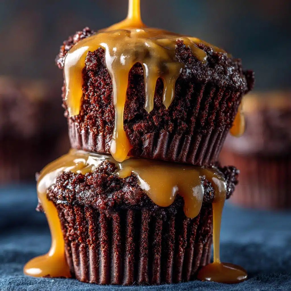 Brownie Cookie Dough Cups with Caramel Drizzle Recipe - Recipe Image