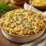 Garlic Butter Ranch Beef and Roasted Corn Bowtie Casserole Recipe