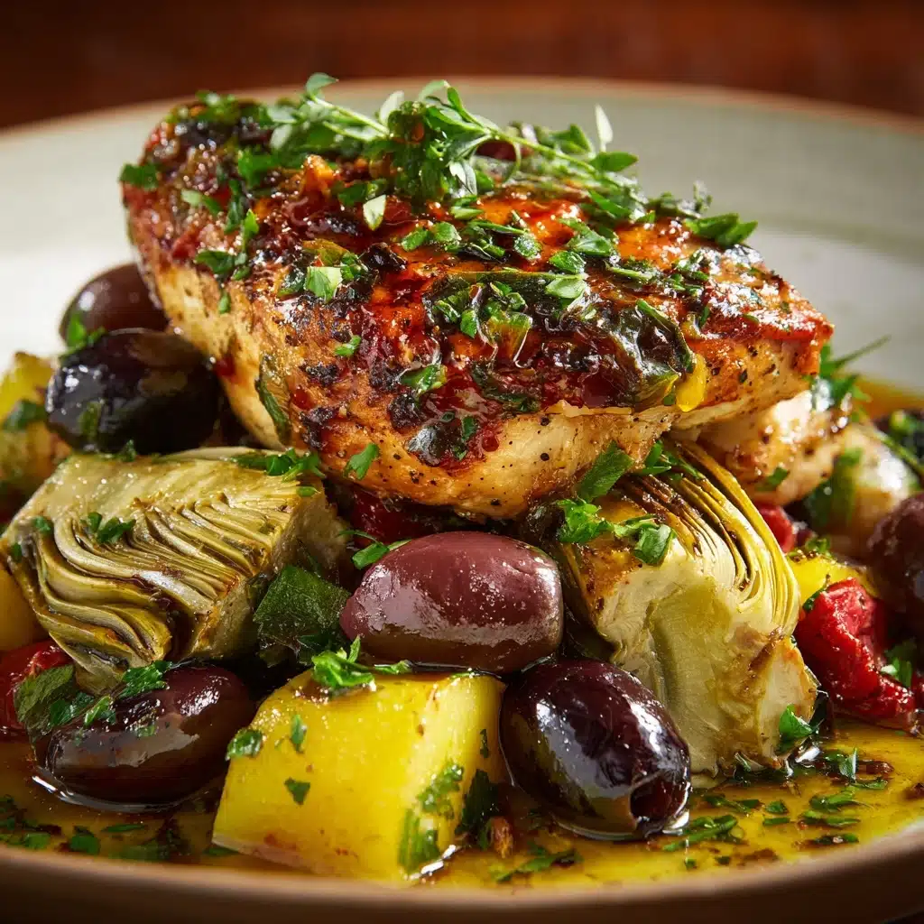 Mediterranean Lemon Chicken with Artichokes & Olives Recipe - Recipe Image