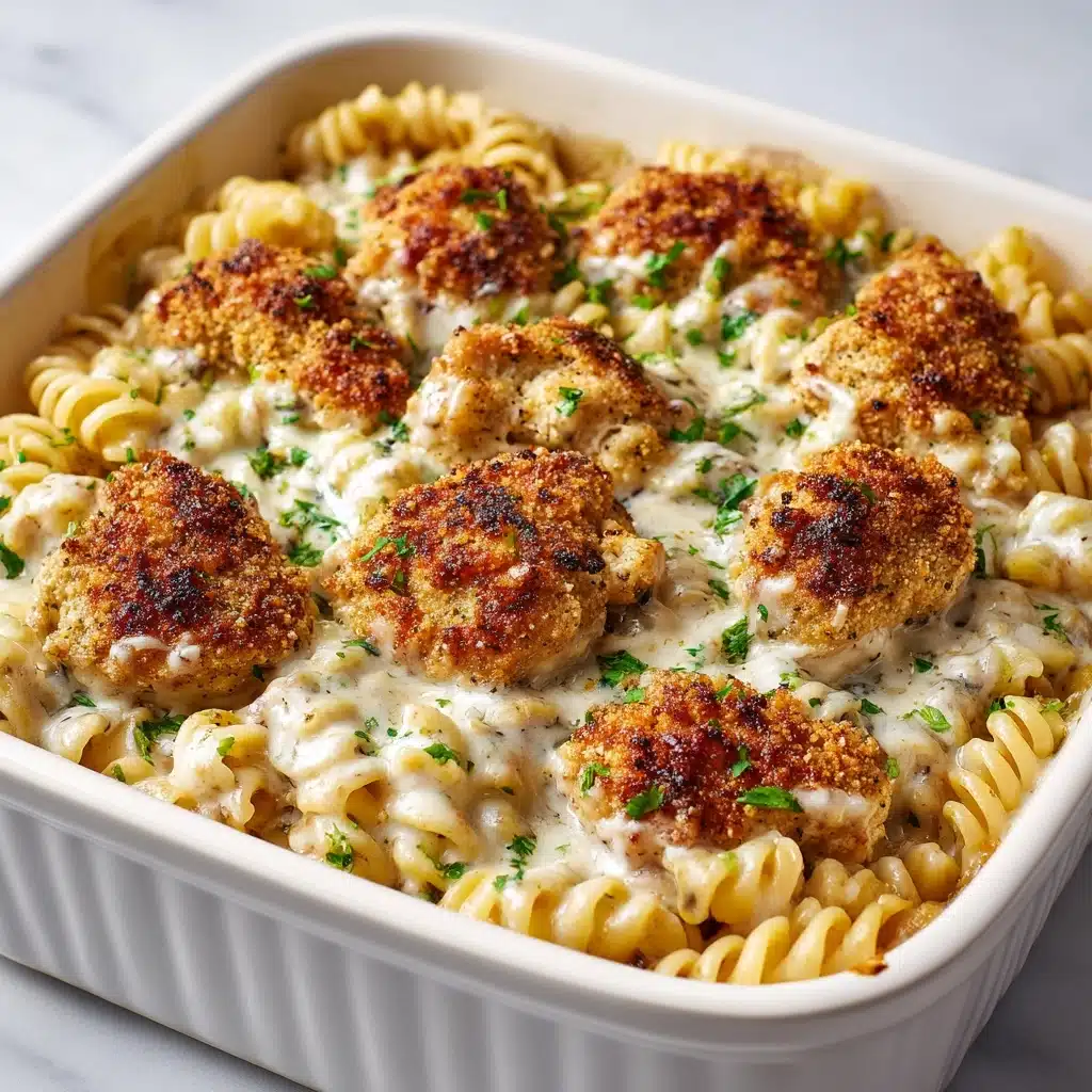 Creamy Garlic Parmesan Chicken Pasta Bake Recipe - Recipe Image
