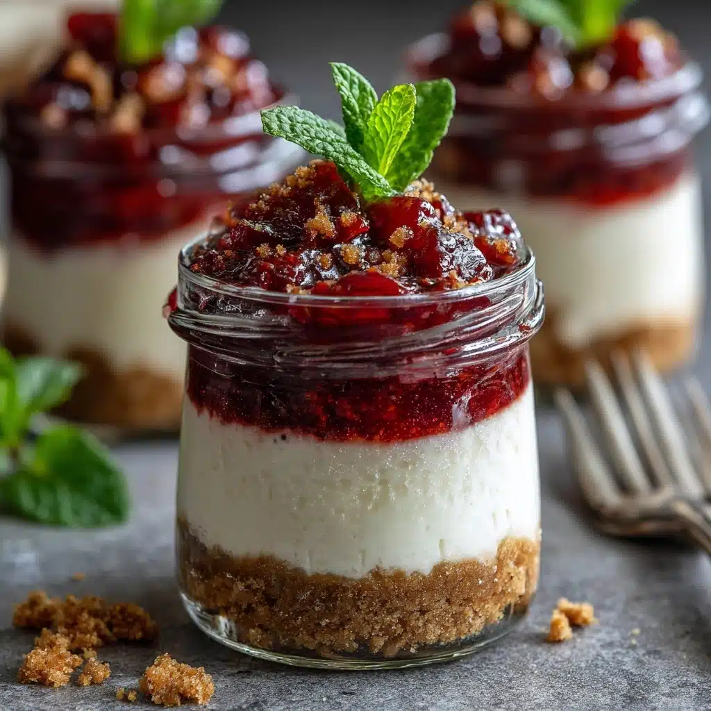 No-Bake Rhubarb Cheesecake Jars Recipe