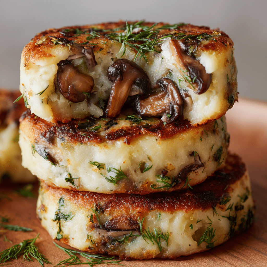 Mushroom Stuffed Potato Cakes Recipe