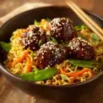 Asian Meatballs with Yakisoba Recipe