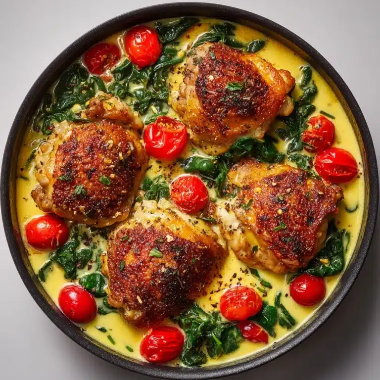 Creamy Pesto Chicken with Roasted Tomatoes and Spinach Recipe