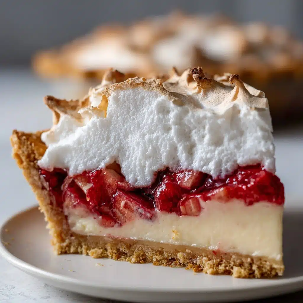 Rhubarb Meringue Pie Recipe with Fluffy Topping Recipe - Recipe Image
