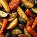 Garlic Herb Roasted Potatoes, Carrots, and Zucchini Recipe