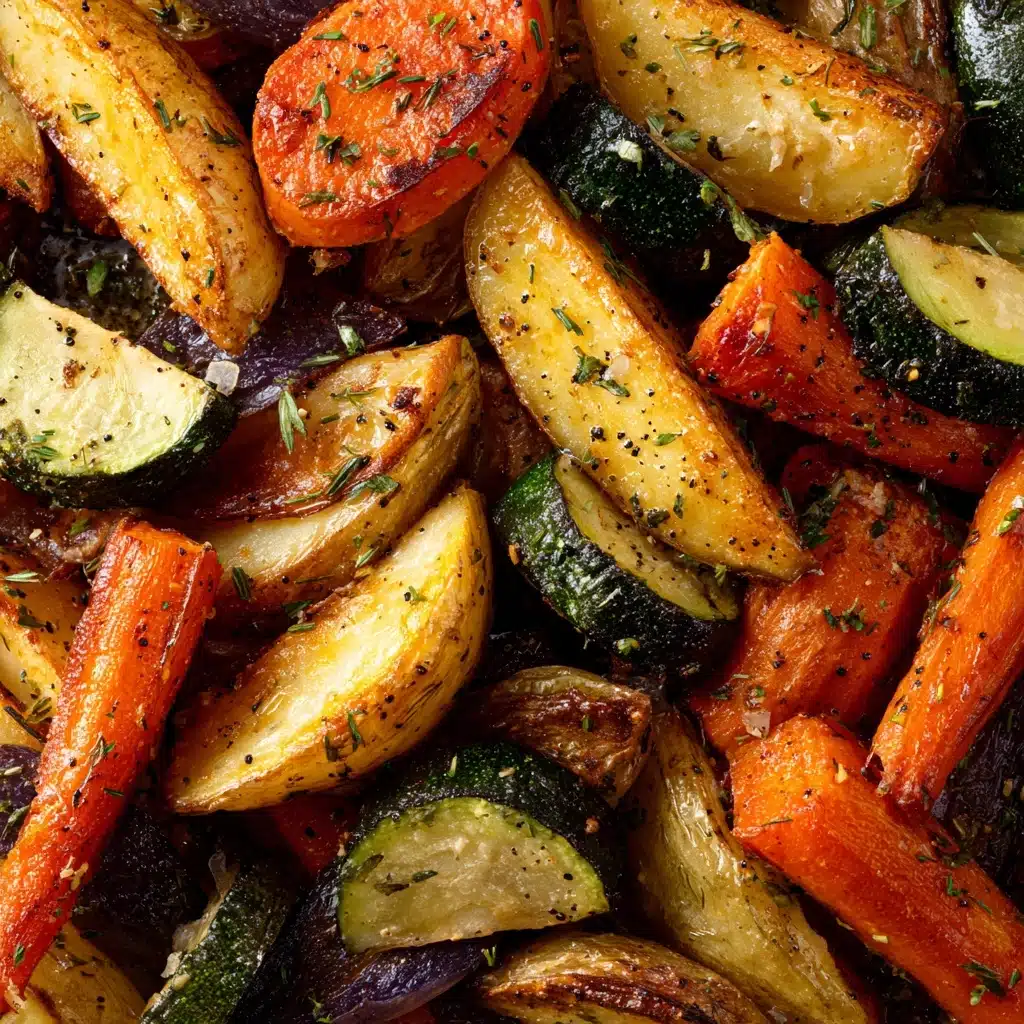 Garlic Herb Roasted Potatoes, Carrots, and Zucchini Recipe - Recipe Image
