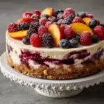 Savory Summer Berry and Peach Cheesecake Recipe