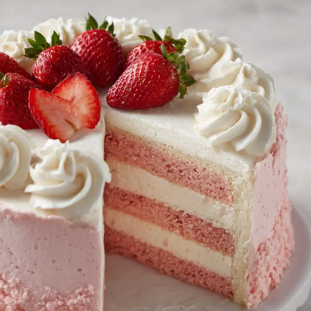 Moist Strawberry Cake with Fresh Strawberry Buttercream Recipe - Recipe Image