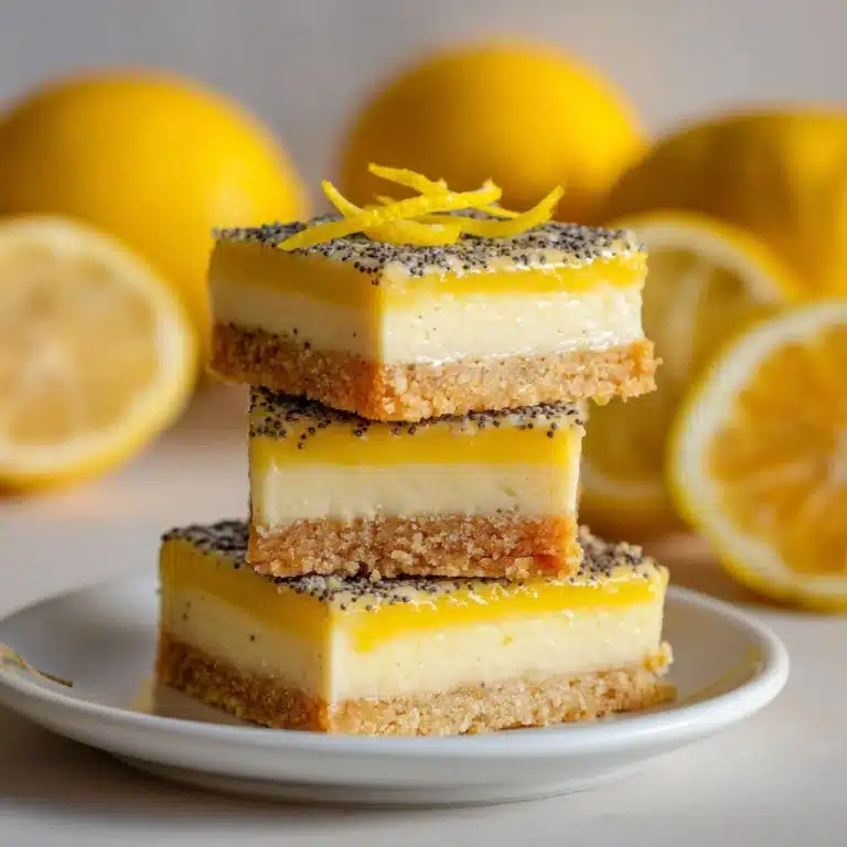 Low Sugar Lemon Poppy Seed Greek Yogurt Bars Recipe