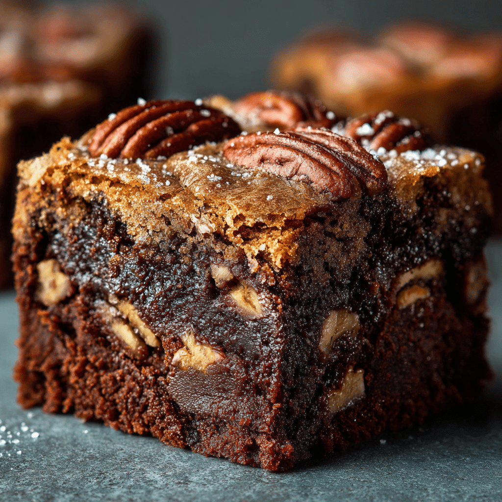 Gooey Pecan Pie Brownies Recipe - Recipe Image