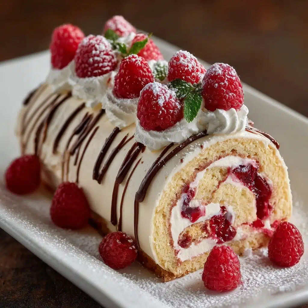 Raspberry White Chocolate Cake Roll Recipe - Recipe Image
