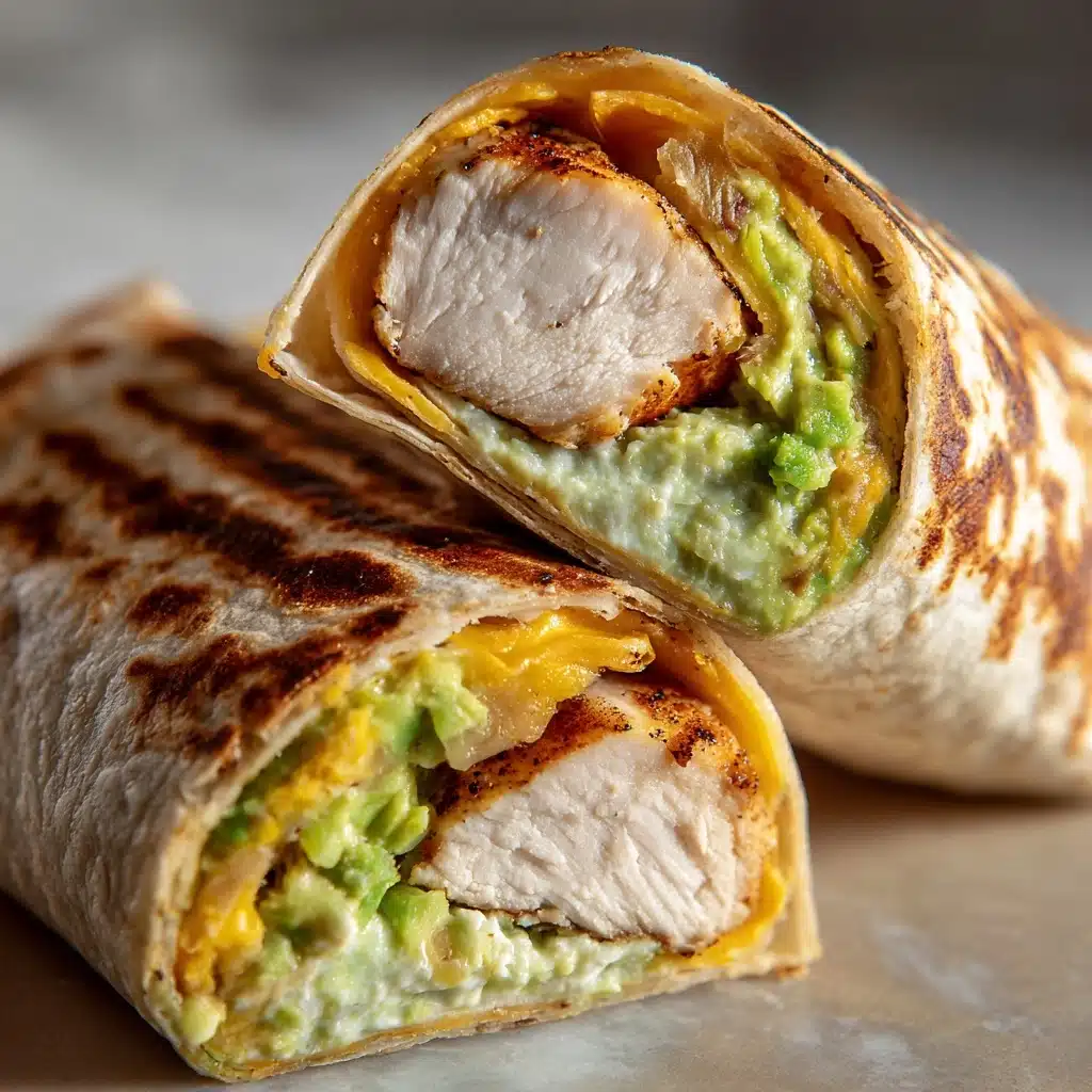 Spicy Cheesy Garlic Chicken & Avocado Wraps Recipe - Recipe Image