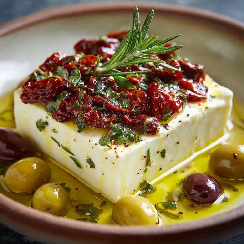 Baked Feta with Olives and Sun-Dried Tomatoes Recipe - Recipe Image