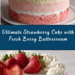 Moist Strawberry Cake with Fresh Strawberry Buttercream Recipe