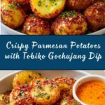 Crunchy Parmesan Crusted Potatoes with Tobiko Gochujang Dip Recipe