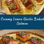 Baked Salmon with Creamy Lemon Garlic Sauce Recipe
