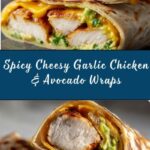 Spicy Cheesy Garlic Chicken & Avocado Wraps Recipe
