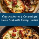 Mushroom & Caramelized Onion Soup with Cheesy Toasties Recipe