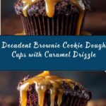 Brownie Cookie Dough Cups with Caramel Drizzle Recipe
