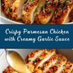 Parmesan Crusted Chicken with Creamy Garlic Sauce Recipe
