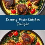 Creamy Pesto Chicken with Roasted Tomatoes and Spinach Recipe