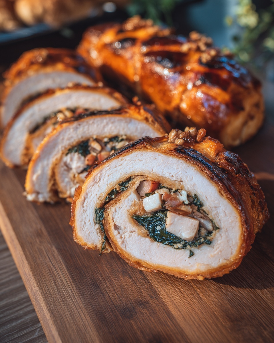 Scalloped Potato Roll with Ground Beef, Spinach, and Cheddar Recipe - Recipe Image