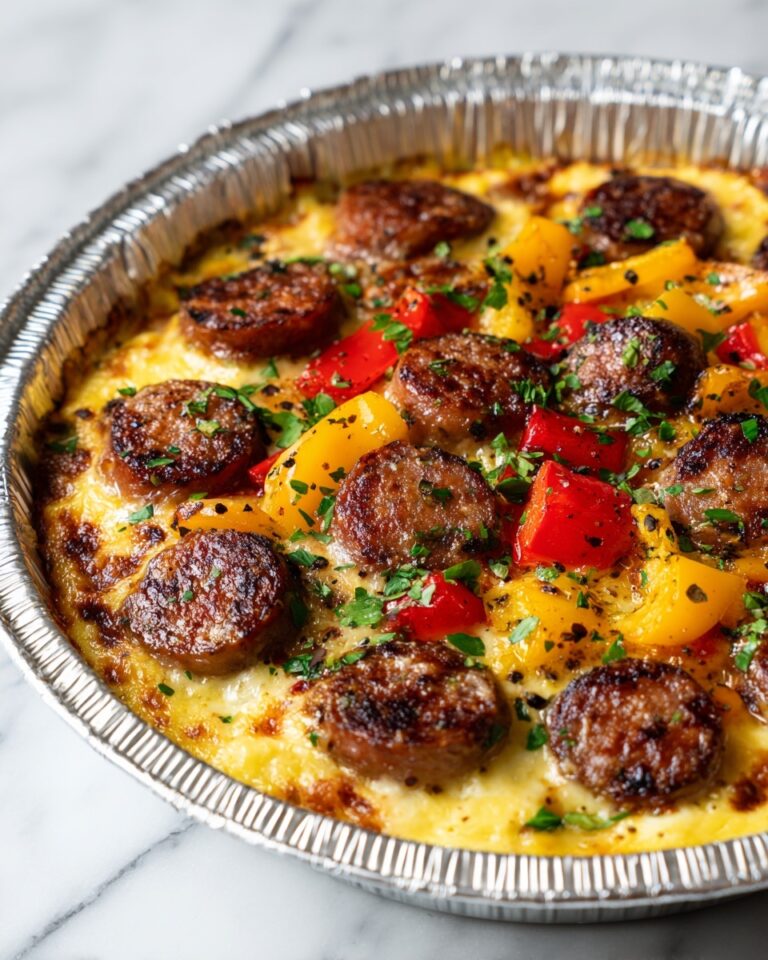 Foil Packet Cheesy Sausage and Peppers Recipe
