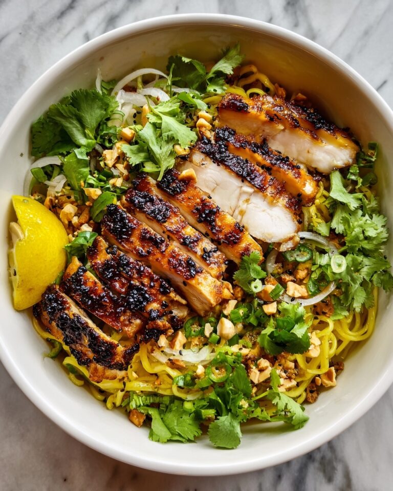 Lemon Garlic Chicken Noodle Bowl Recipe