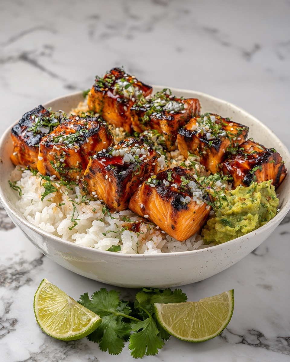 Spicy Chipotle Honey Salmon Bowls Recipe - Recipe Image