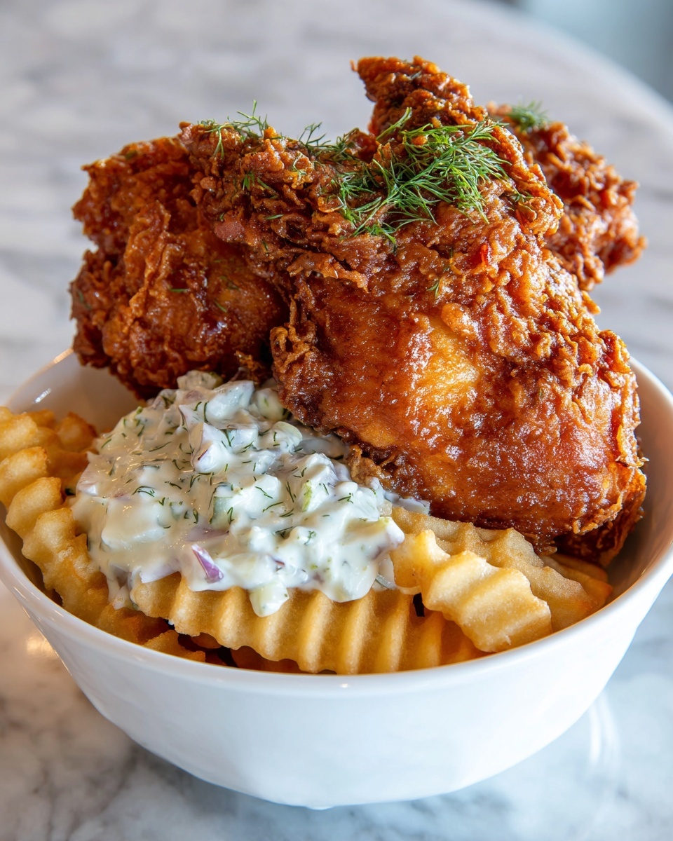 Buttermilk Fried Chicken with Summer Potato Salad Recipe - Recipe Image