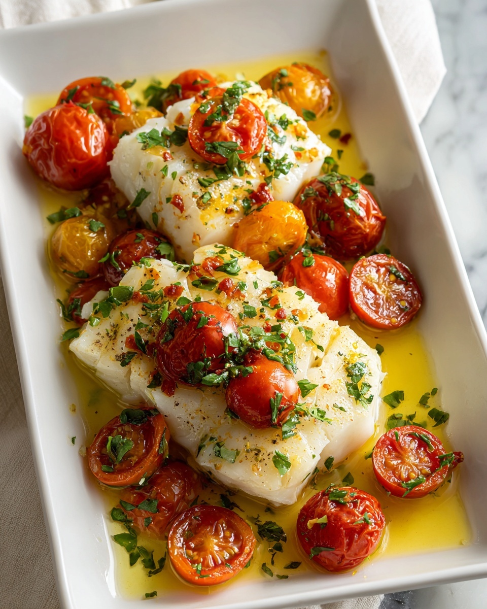 Cod with Tomato and Herb Butter Recipe - Recipe Image