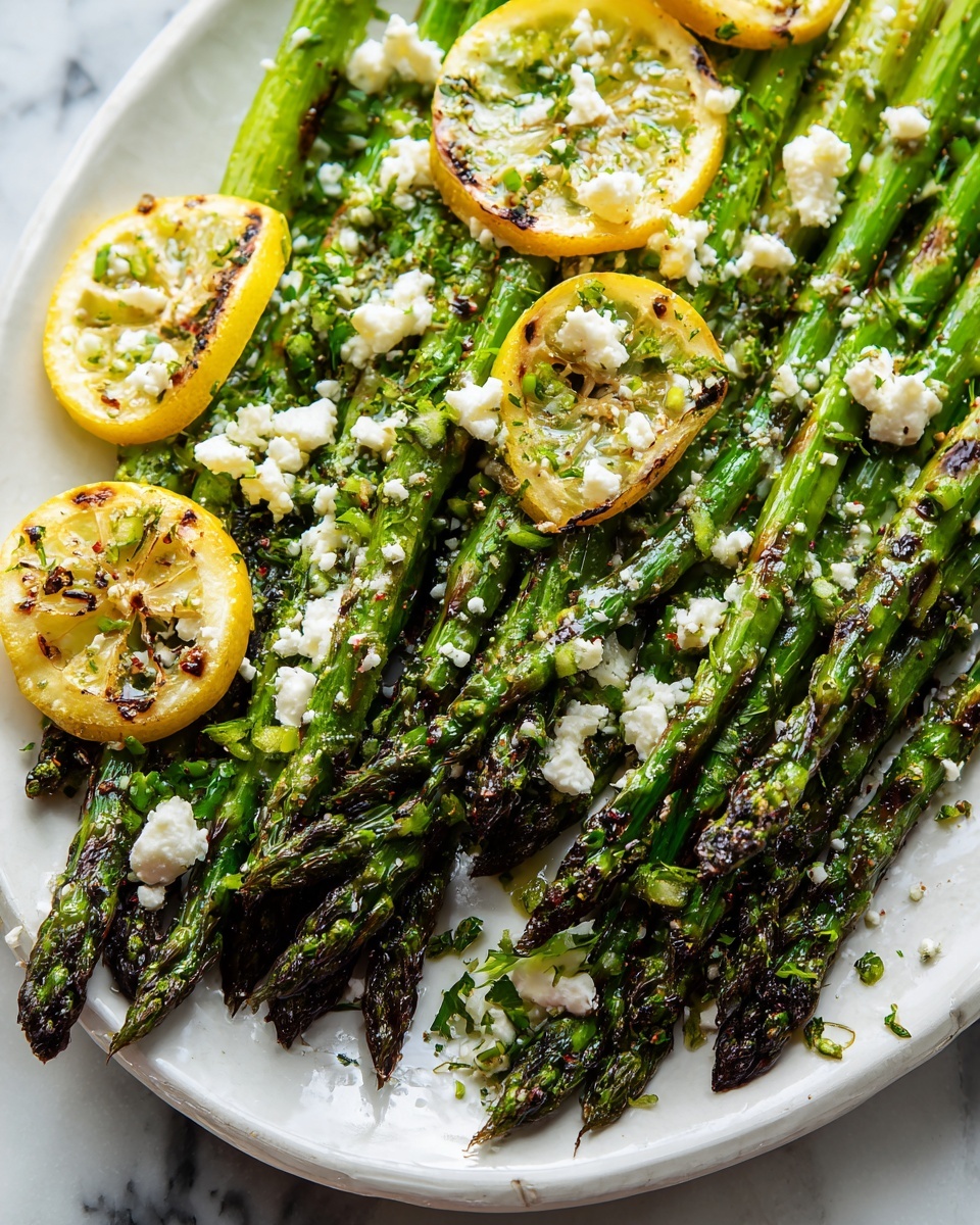 Grilled Asparagus Salad with Feta & Lemon Recipe - Recipe Image