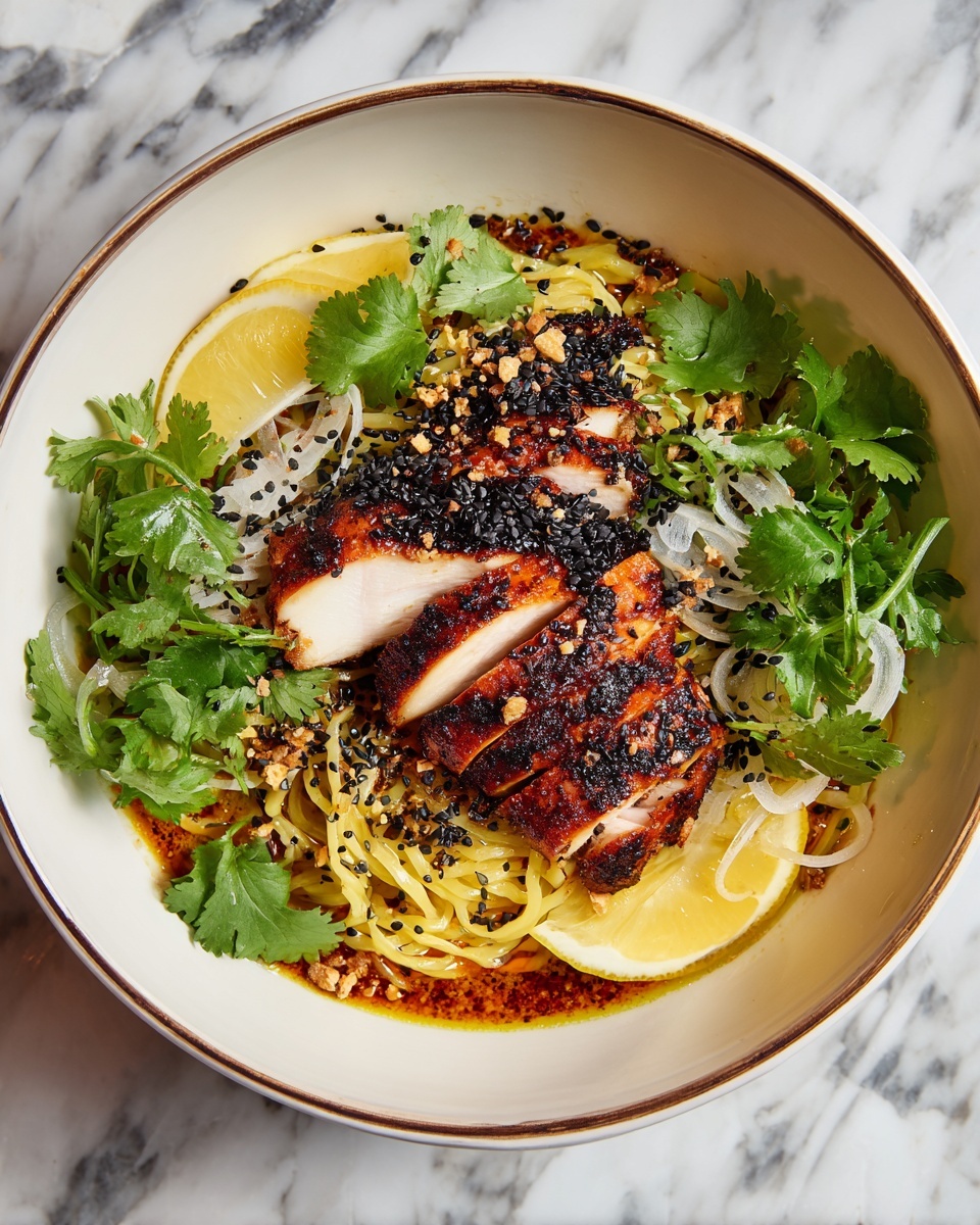 Lemon Garlic Chicken Noodle Bowl Recipe - Recipe Image