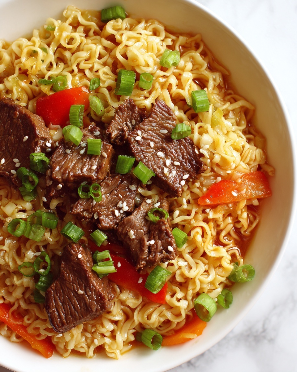 Mongolian Beef Stir-Fry with Ramen Recipe - Recipe Image