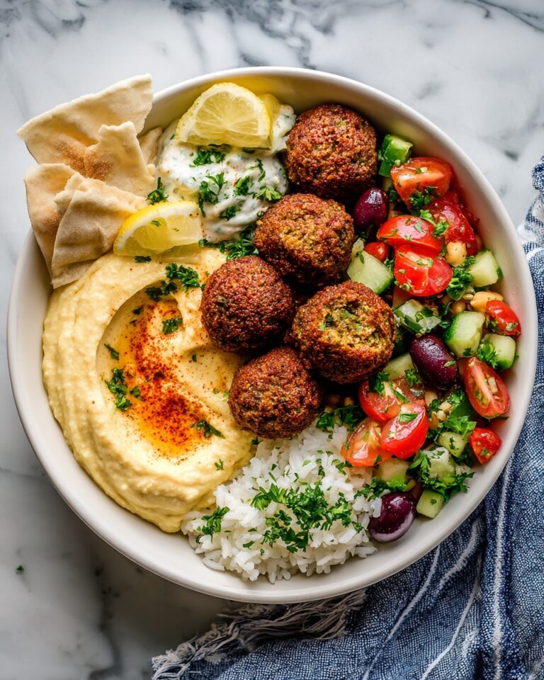 Mediterranean Falafel Rice Stack Recipe